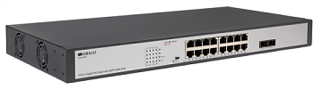 Купить ORIGO Неуправляемый PoE-коммутатор, 16x1000Base-T PoE, 2x1000Base-X SFP, PoE-бюджет 250 Вт, PoE до 250 м, комплект для установки в 19" стойку с доставкой в #WD_SEO_REGION_NAME_P# 